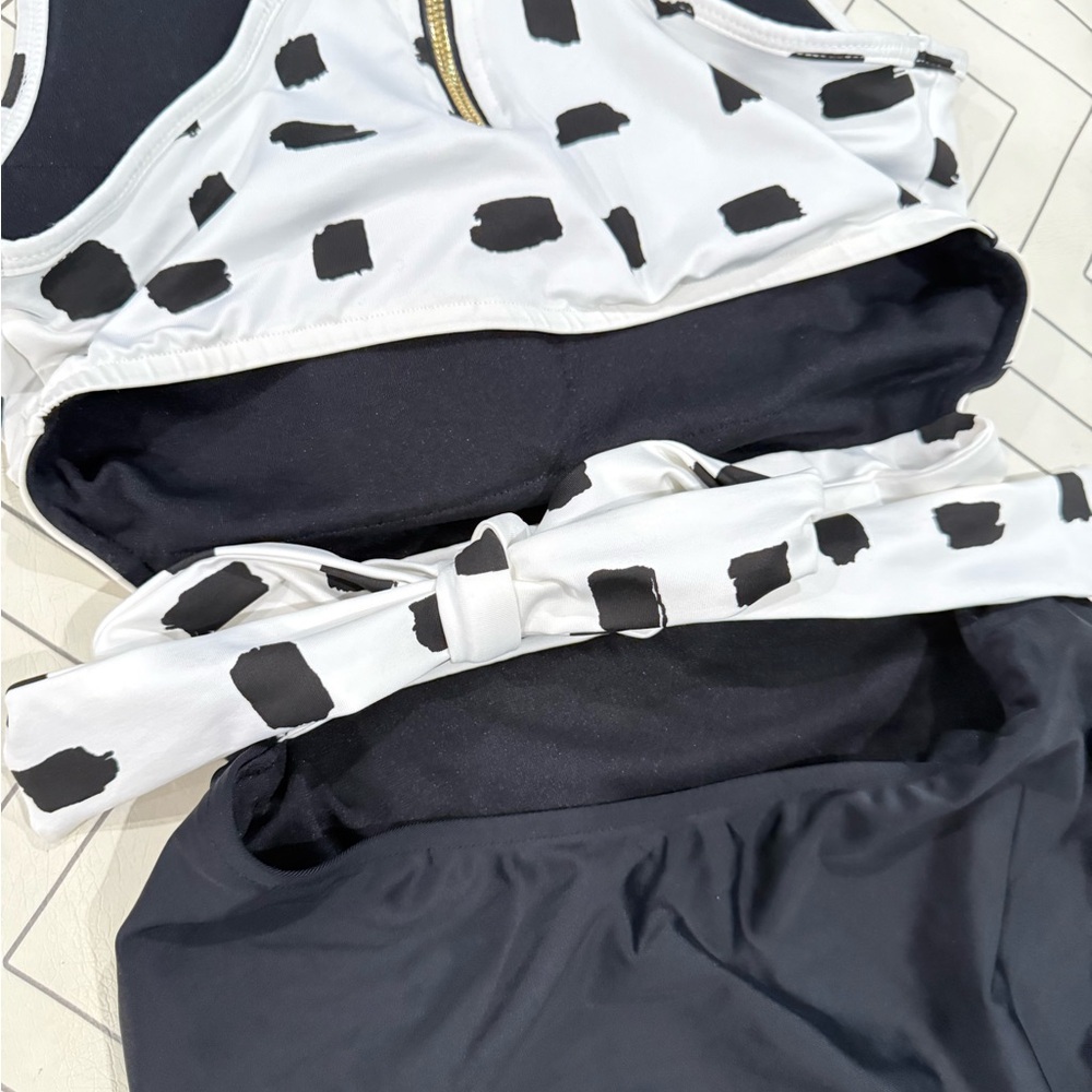 Albion White and Black One Piece Swimsuit - Picture 11 of 14